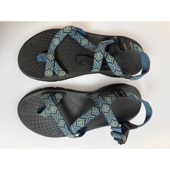 Chaco Other - Chaco Z/Volv Men's Sport Sandal Size 13M Blue Geometric Diamond EcoTread Hiking